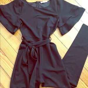 Pink Stitch black jumpsuit